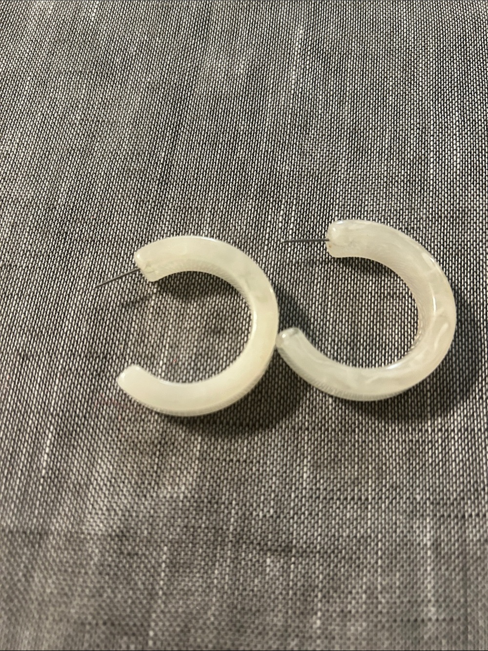 Cream Lucite Hoop Earrings for Women